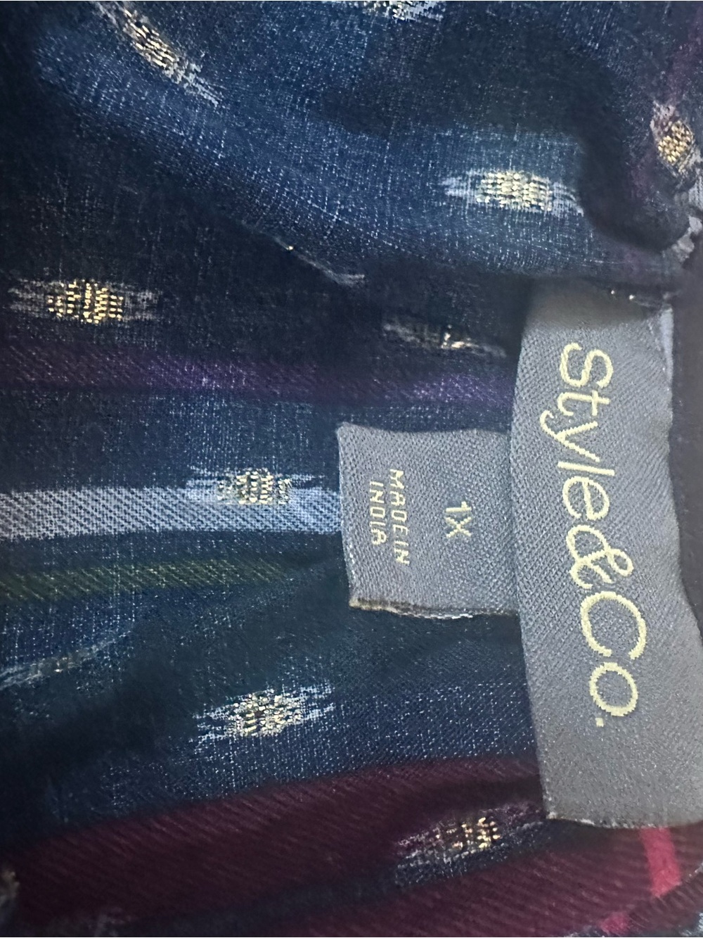 Style & Co. Navy Multi-Striped Women’s Blouse